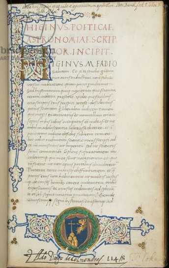 Hygin De astronomia - manuscrit